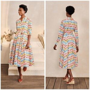 New Boden Women's White Kitty Midi Shirt Dress Size 10​​​